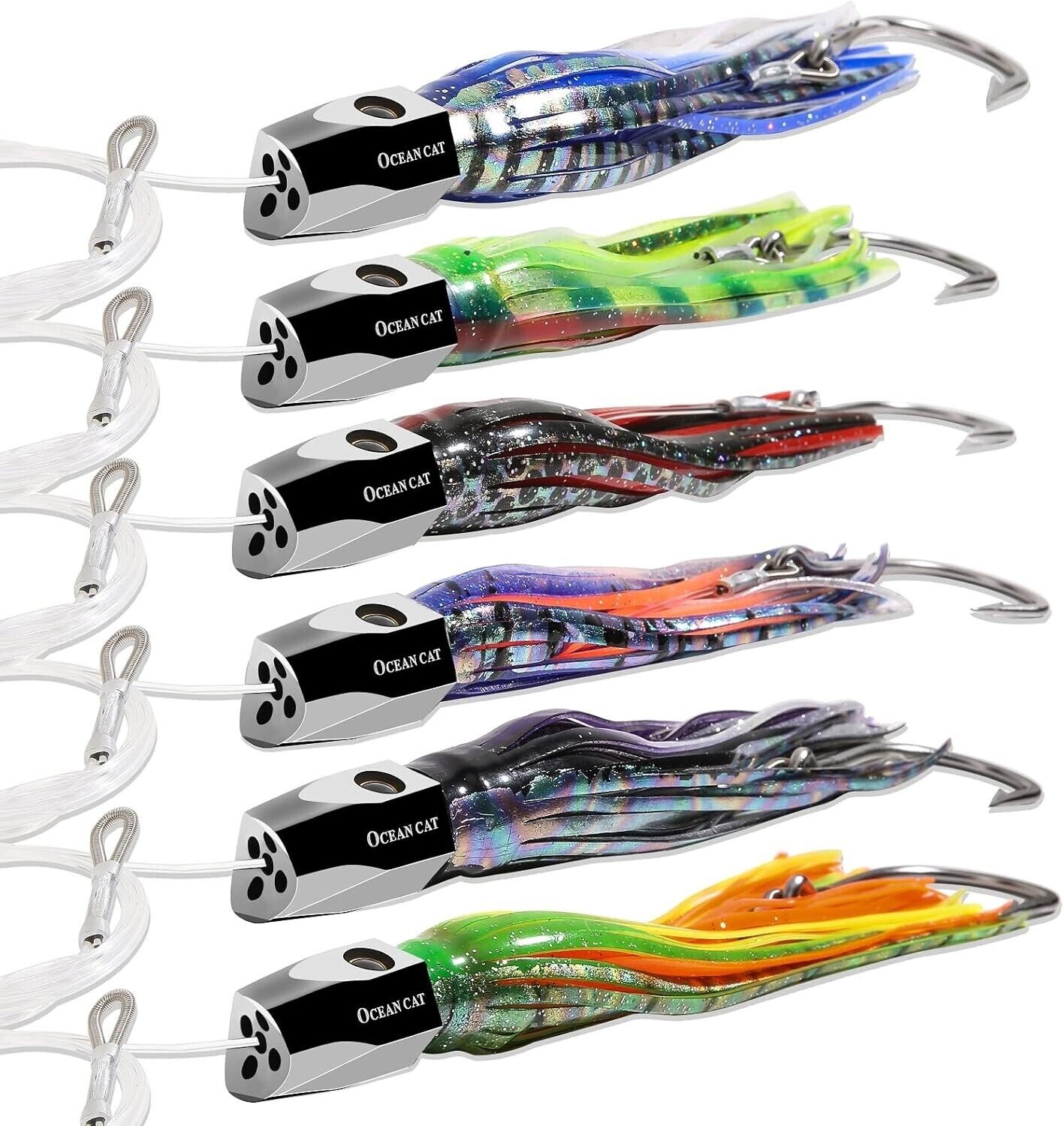 OCEAN CAT Saltwater Trolling Lure for Marlin Tuna Mahi Dolphin Durado Wahoo w/ba