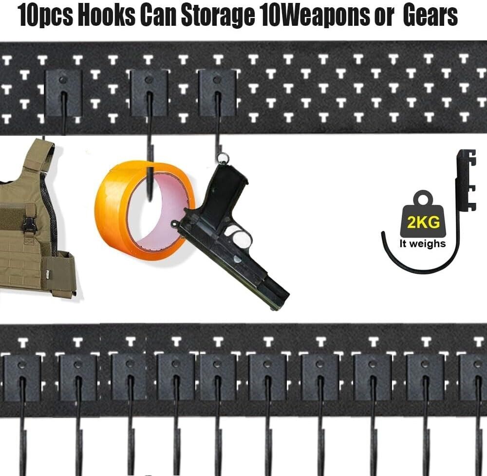 Wall Mounted Gun Rack, Steel Gun Rack,  Heavy Duty Adjustable Rifle Storage Hold