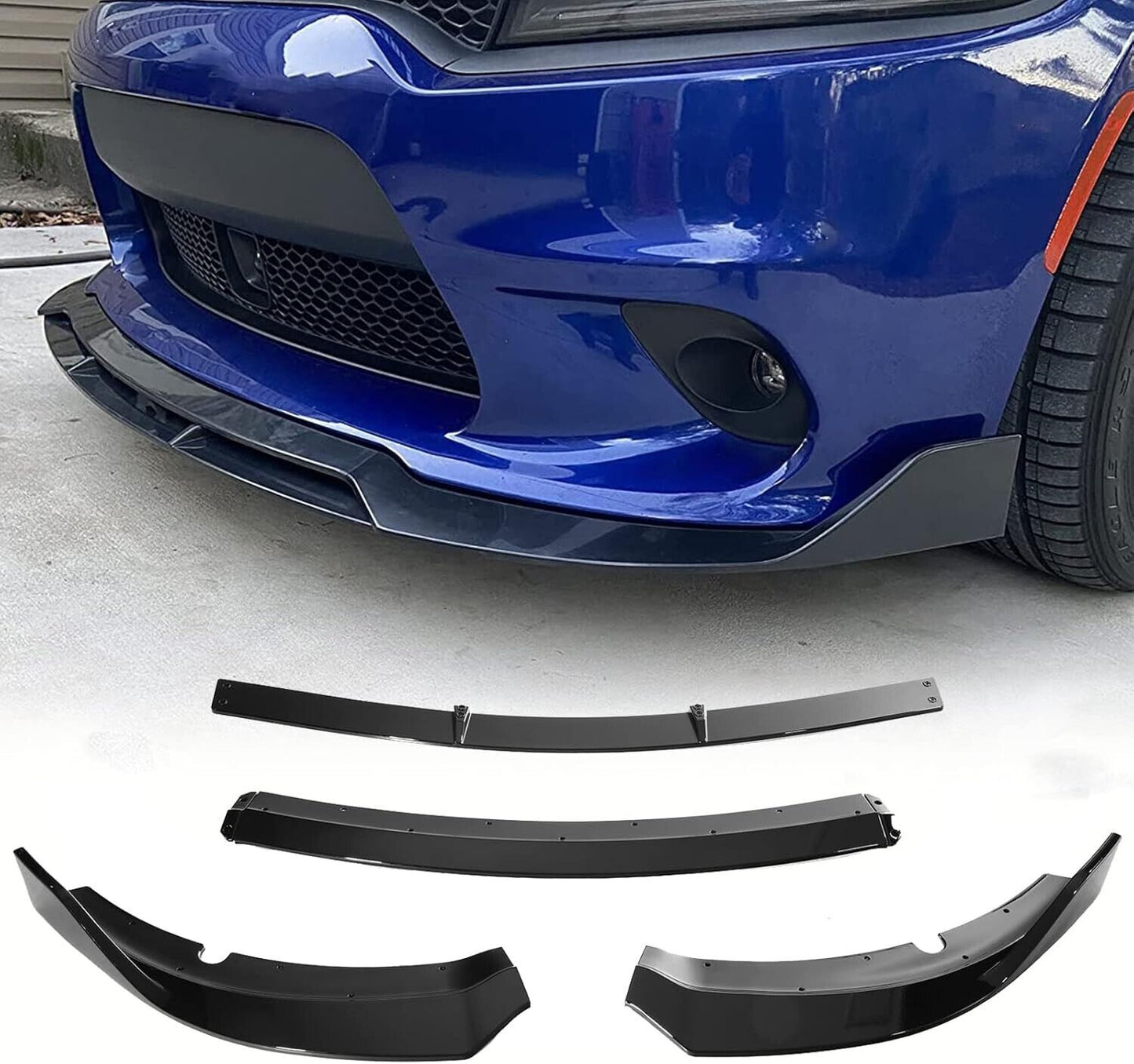 Front Bumper Lip Spoiler Splitter Chin Protector 15-23 Dodge Charger, SRT V2