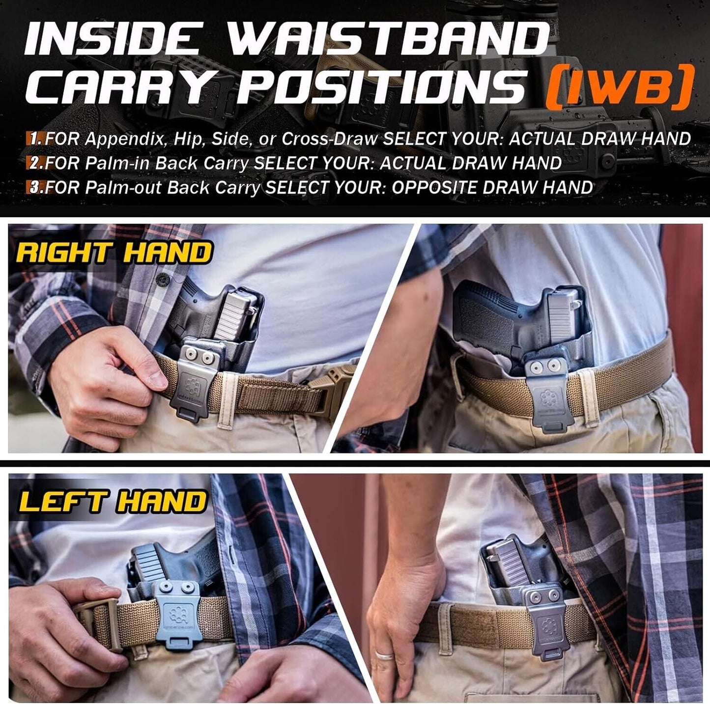  IWB Kydex Holster Fit Springfield Armory Hellcat&Hellcat Pro Pistol Right