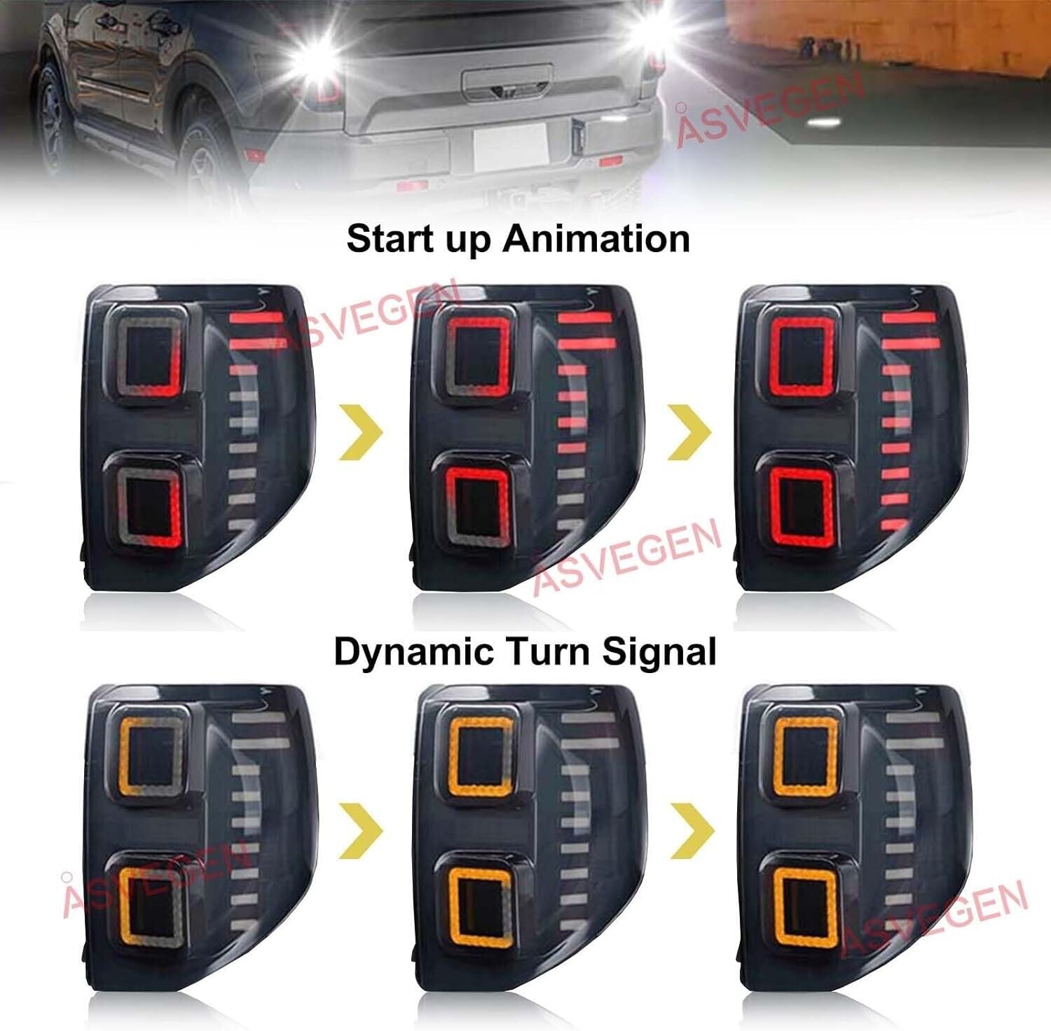 LED Tail Lights Assembly for Ford Bronco Sport 2021-2023, Sequential Turn Signal