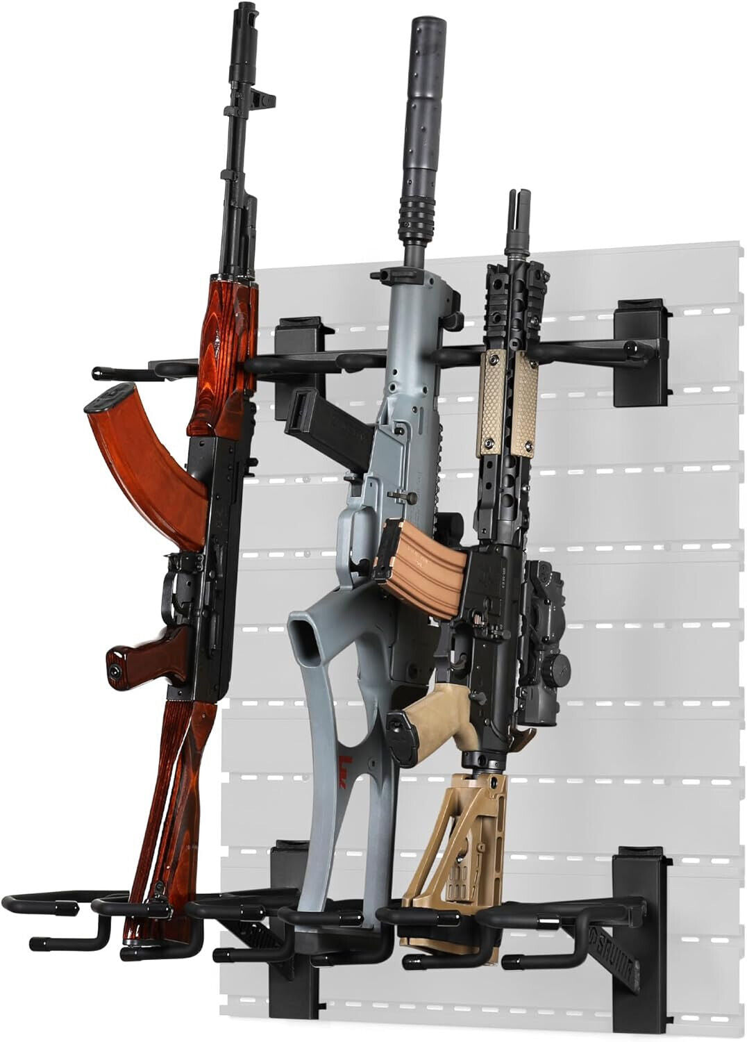 Savior Wall Rack System 6 Rifle Carbine Shotgun Vertical Display Mount Hooks