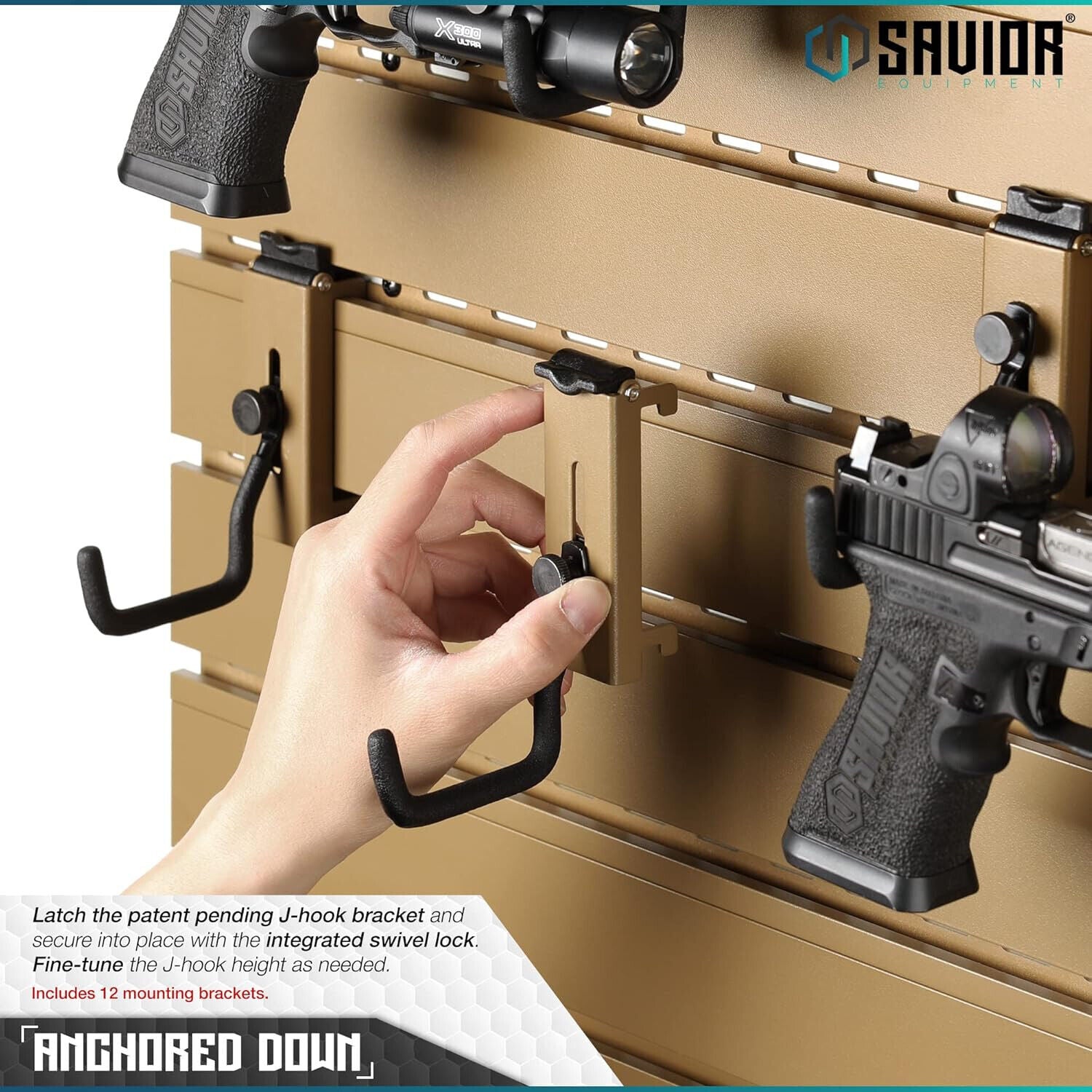 Savior Equip Wall Rack System Heavy-Duty Steel Tactical Rifle Carbine Shotgun