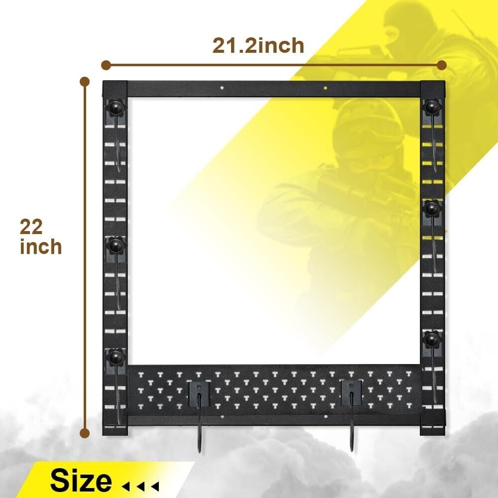 Wall Mounted Gun Rack, Steel Gun Rack,  Heavy Duty Adjustable Rifle Storage Hold