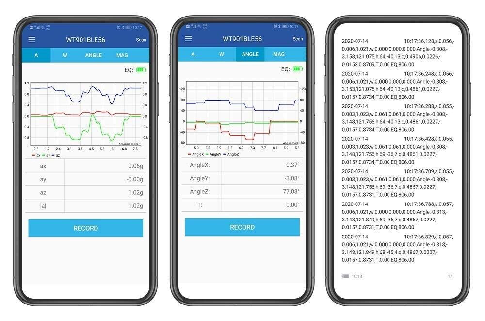 Bluetooth 5.0 Accelerometer+Inclinometer WT901BLECL