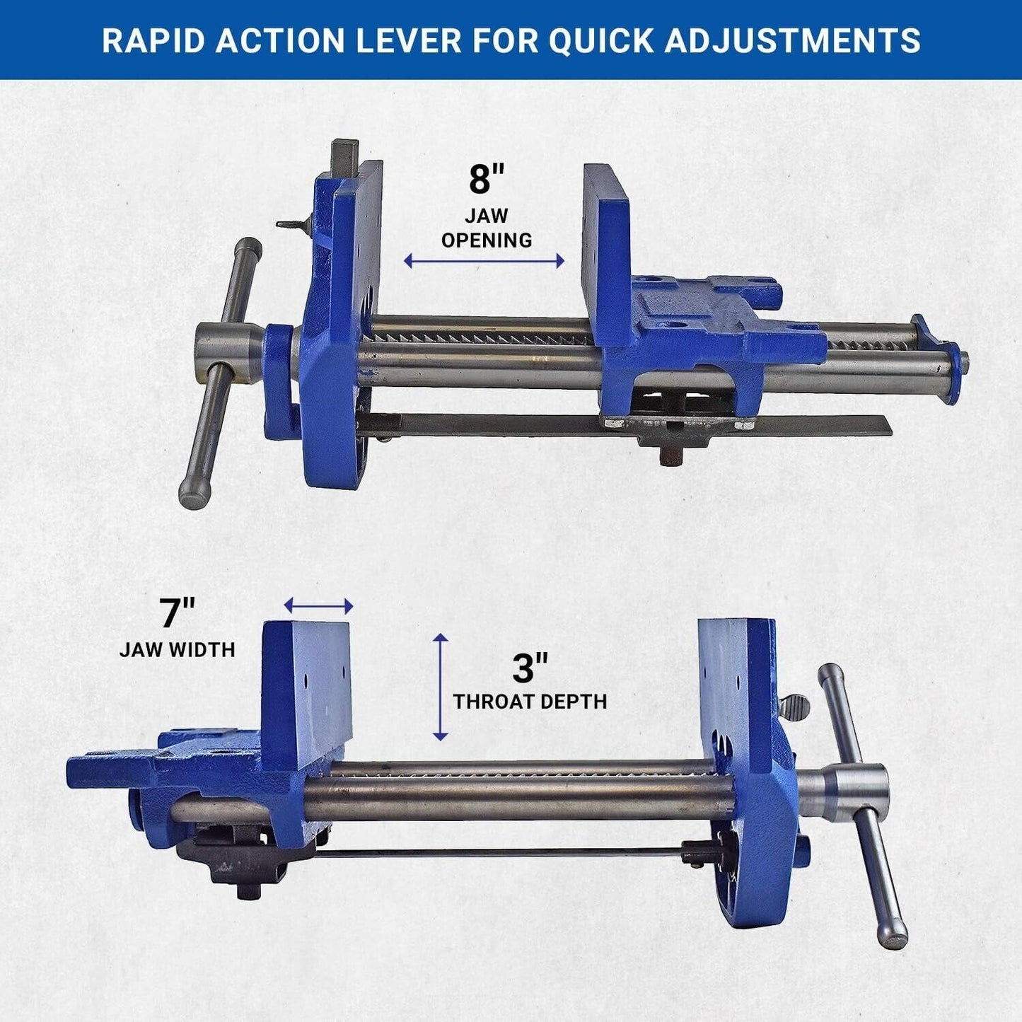 Yost Vises M7ww Rapid Action Woodworking Vise Quick Release Lever For Quick Adju