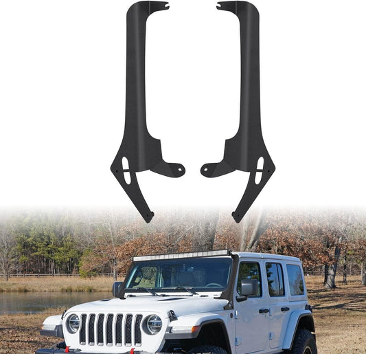 52" LED Light Bar Windshield Mounting Brackets w/ A-Pillar for Jeep JL/JLU 18-24