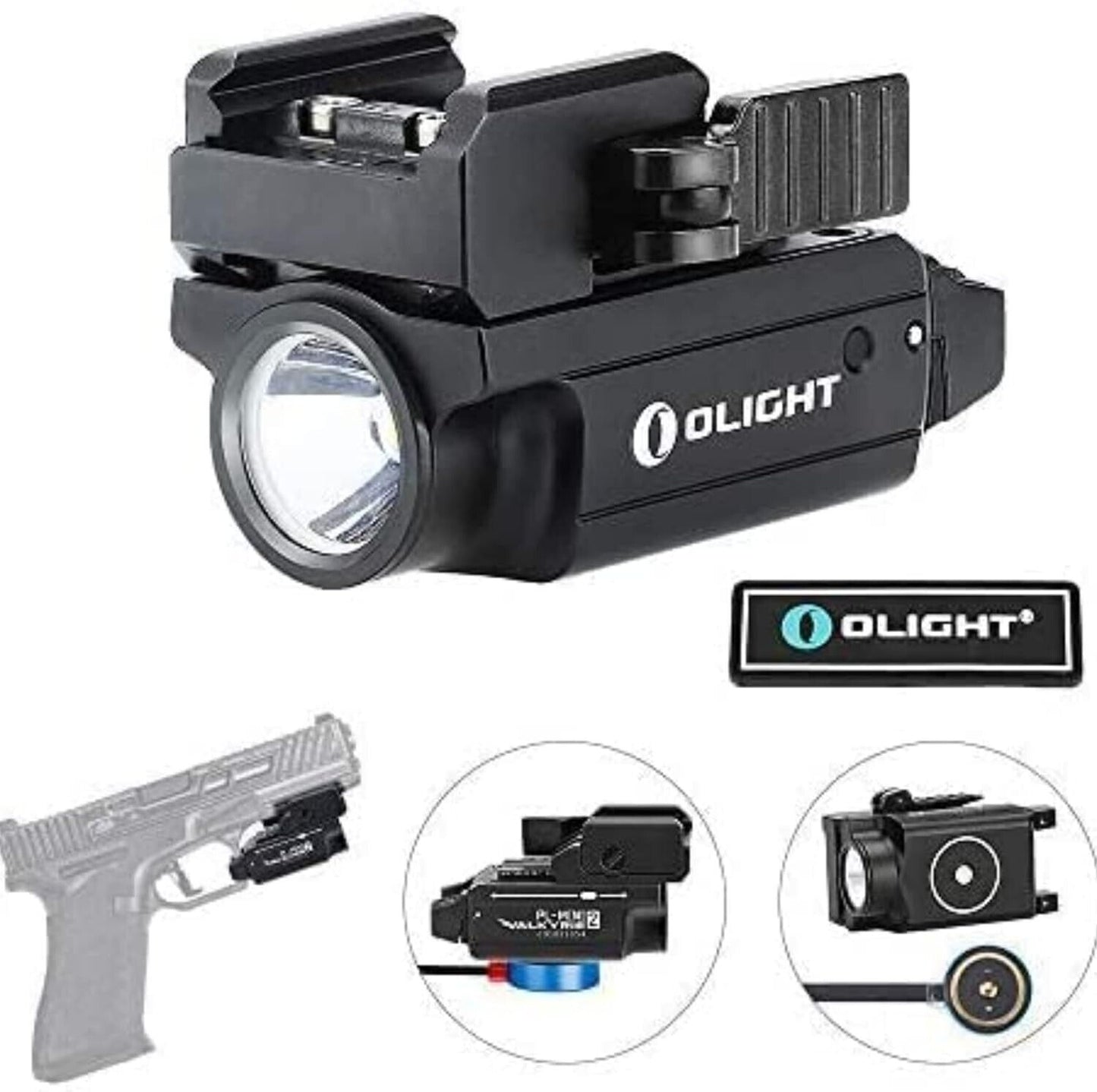 Olight PL-Mini 2 Valkyrie 600 Lumens Rechargeable Tactical Handgun Light-Black