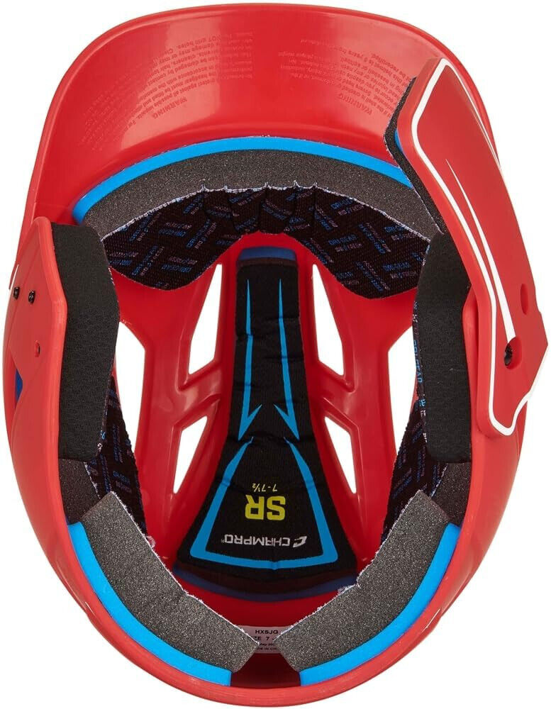 Champro Hx Legend 2-Tone Bat Helmet With Guard JUNIOR Scarlet | White Medium