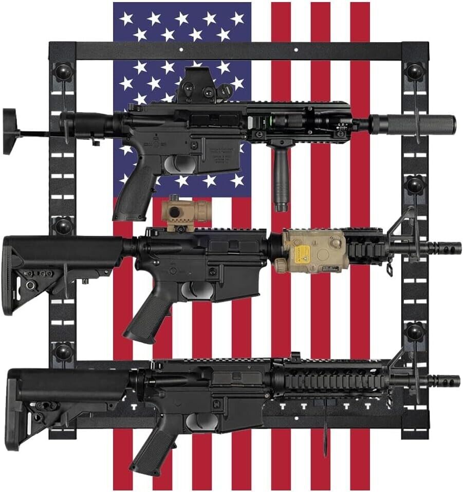 Wall Mounted Gun Rack, Steel Gun Rack,  Heavy Duty Adjustable Rifle Storage Hold