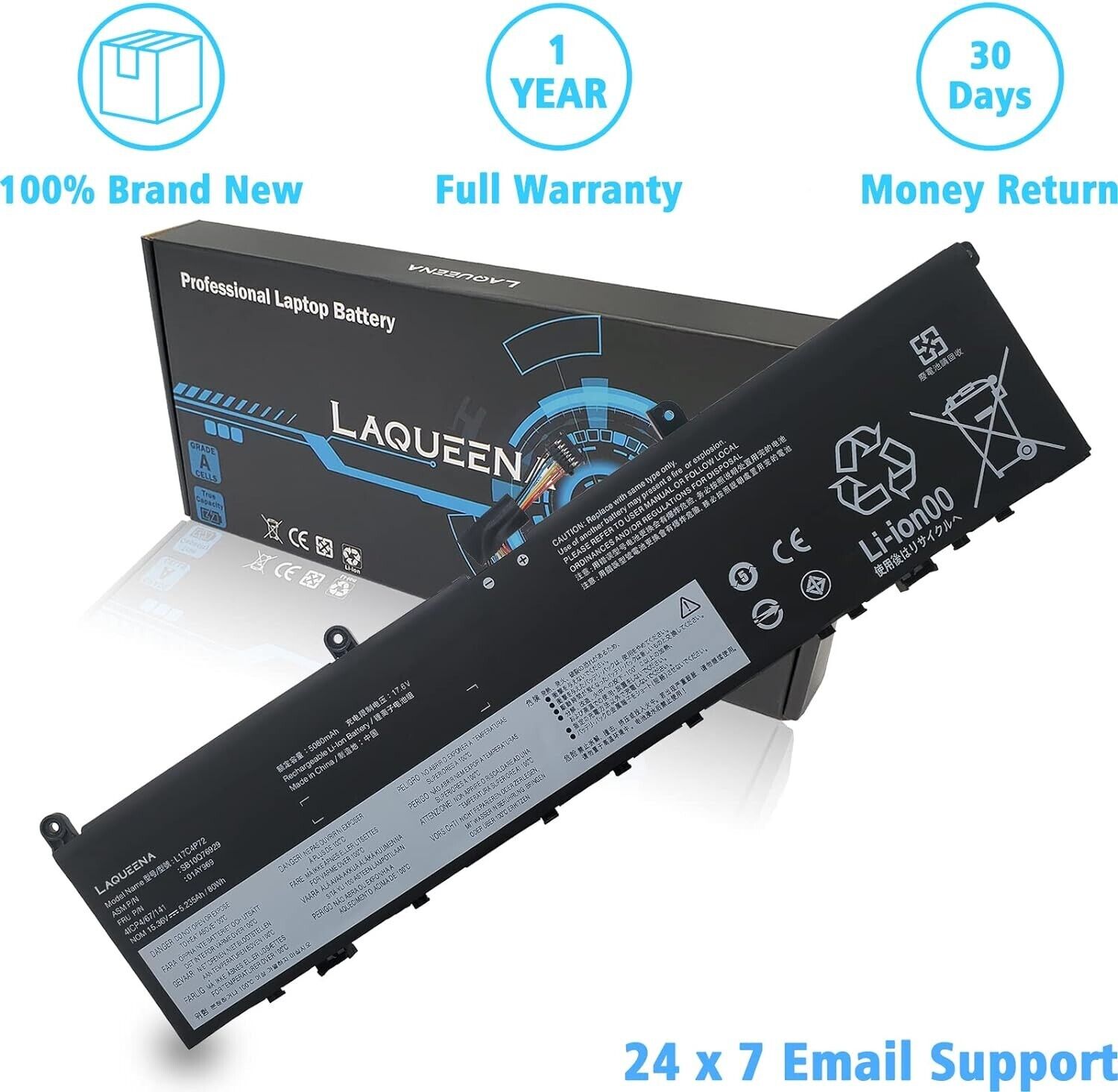 ✅L17C4P72 L17C4P72 Laptop Battery For Lenovo ThinkPad X1 Extreme 1st Gen Series