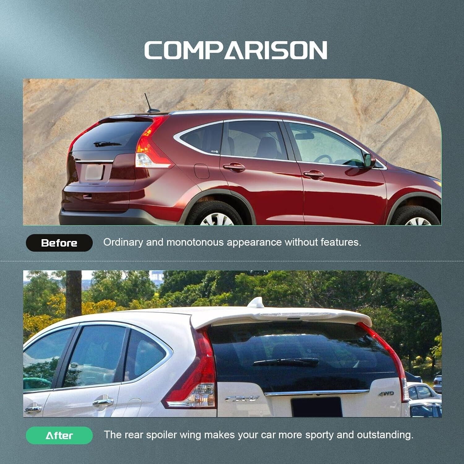 For 2012-2016 4th Gen Honda CRV CR-V Factory Style Rear Roof Spoiler Wing