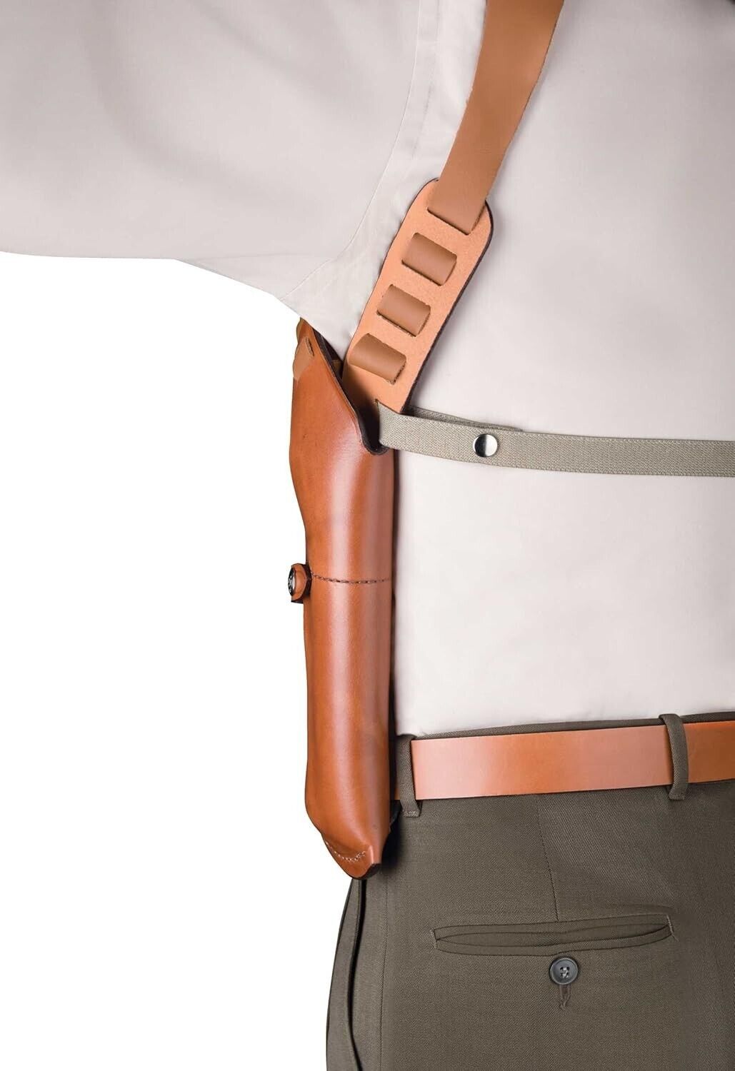 Bianchi Gun Leather Shoulder Holster #X15 Size-04- TAN