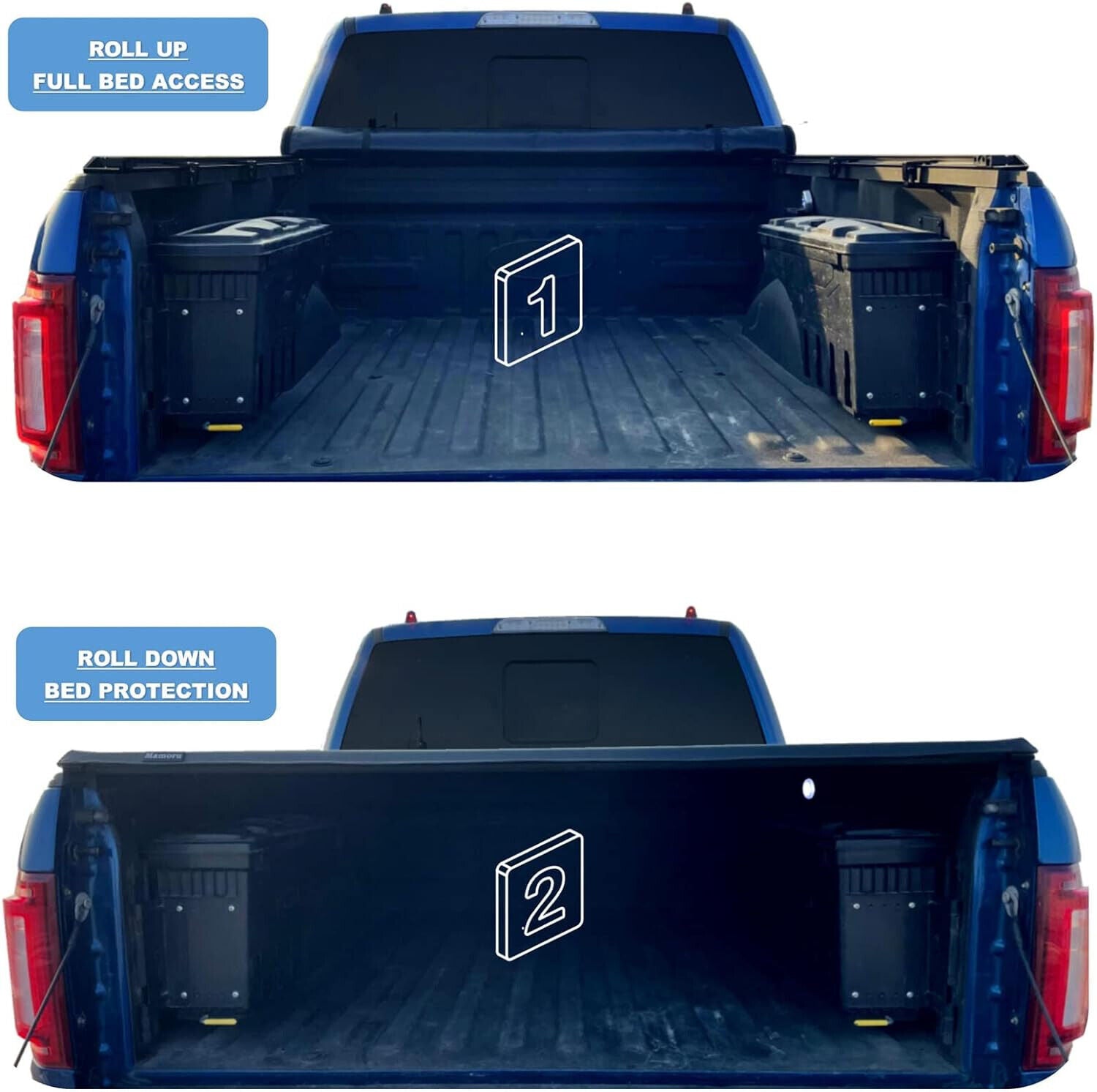 5FT Roll Up Soft Truck Bed Tonneau Cover For 2019-2023 Ford Ranger