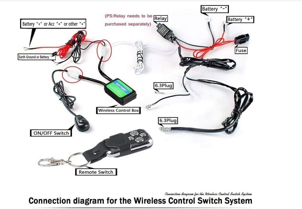 LED Light Bar Remote Control Switch,Relay Wiring Harness Remote Switch,Wireless