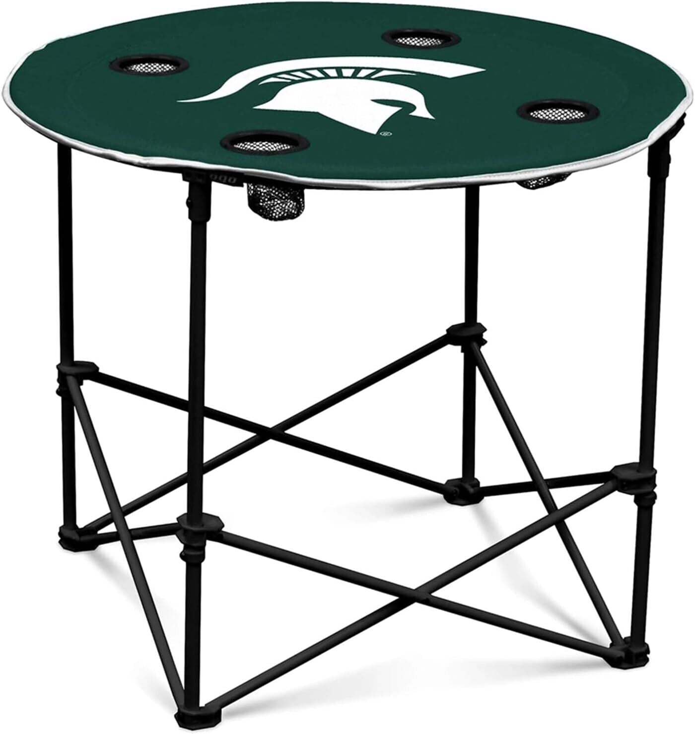 Michigan State University Round foldable Tailgate Table fast assembly lightweigh