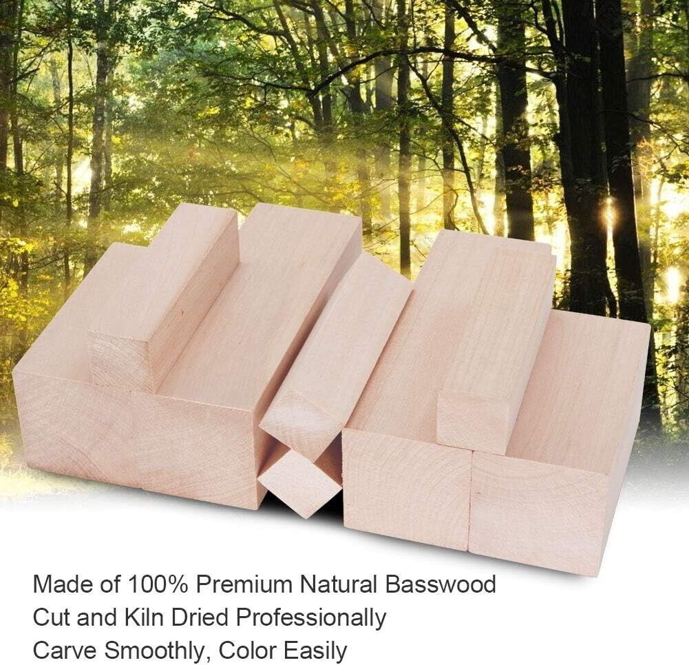 8 Pcs Basswood Carving Blocks for Wood Beginners Carving Hobby Kit DIY Carving s