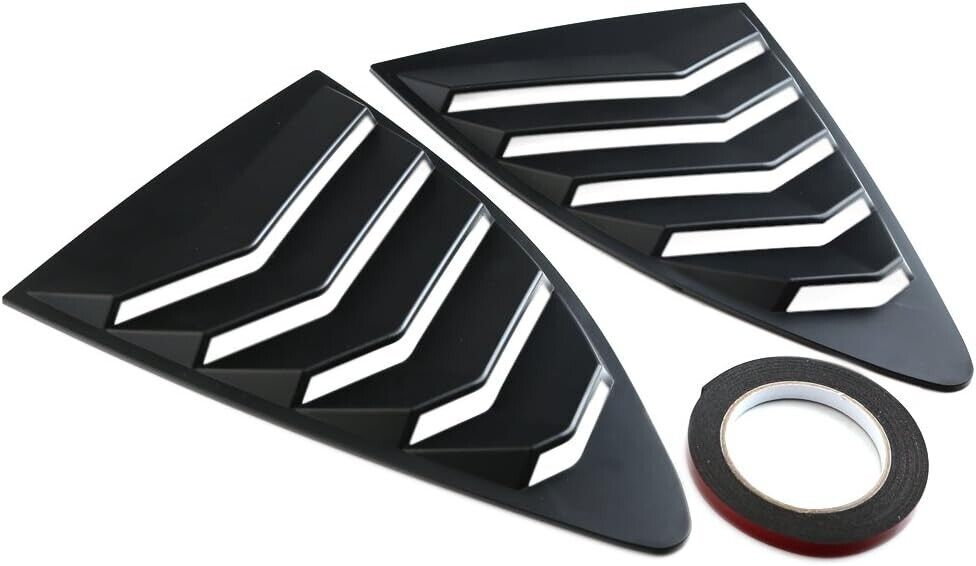 Gloss Black Rear Side Window Vent/Louvers For 2013-2024 Scion FRS 86 Subaru BRZ