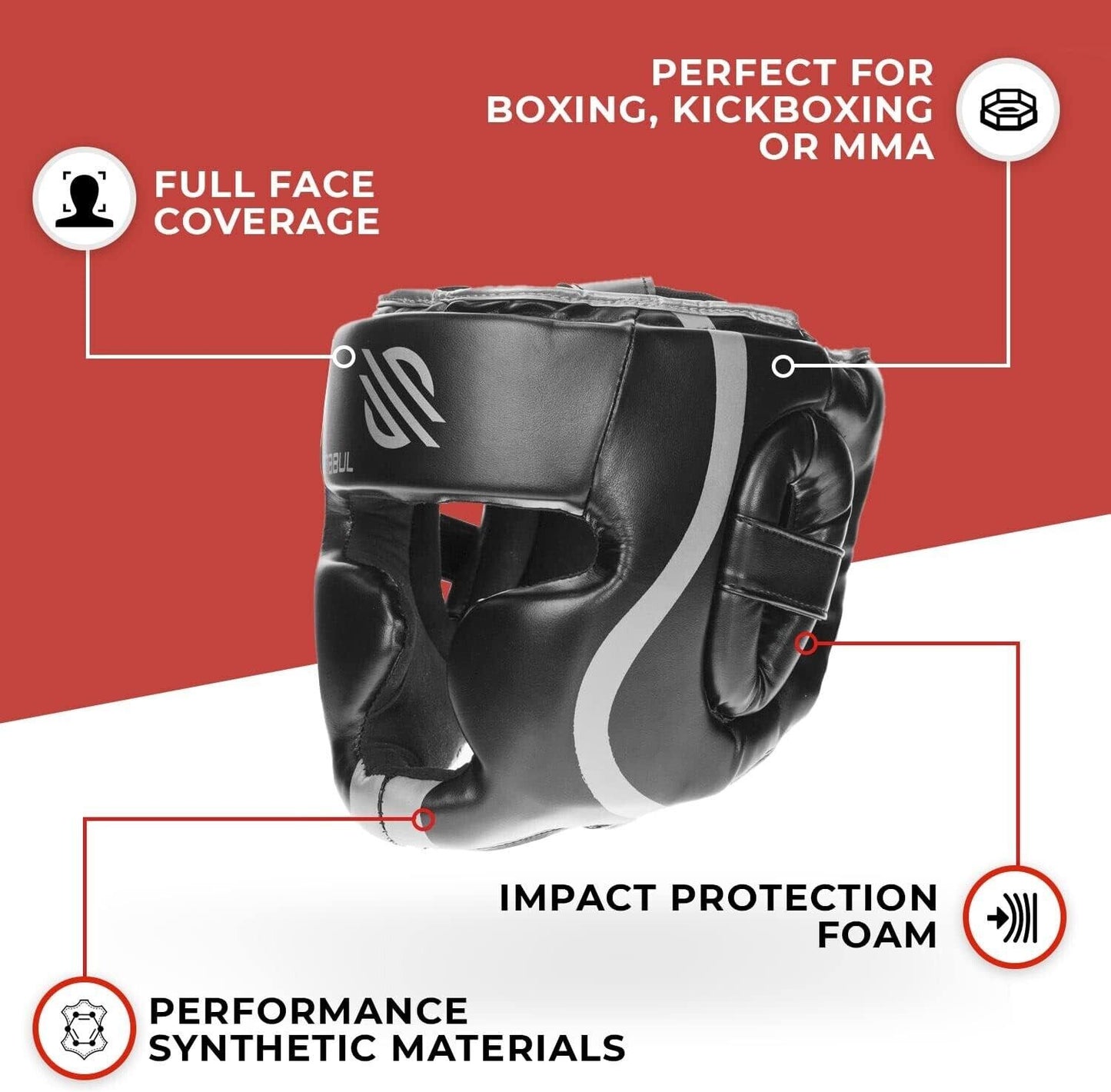 Boxing Headgear Head Guard MMA Helmet Kickboxing Training Face Protective Gear