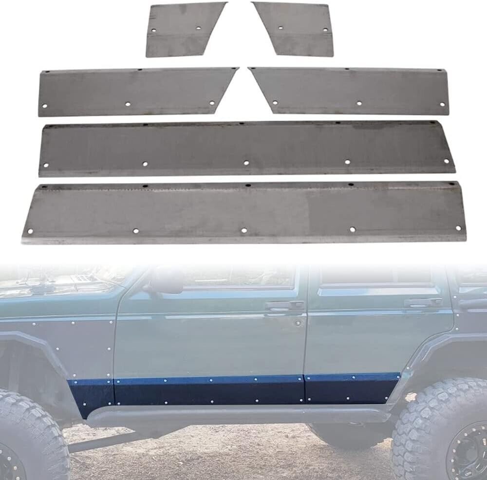 New Lower Door & Side Panel Armor For 1984-01 Jeep Cherokee XJ 4-Door Unpainted