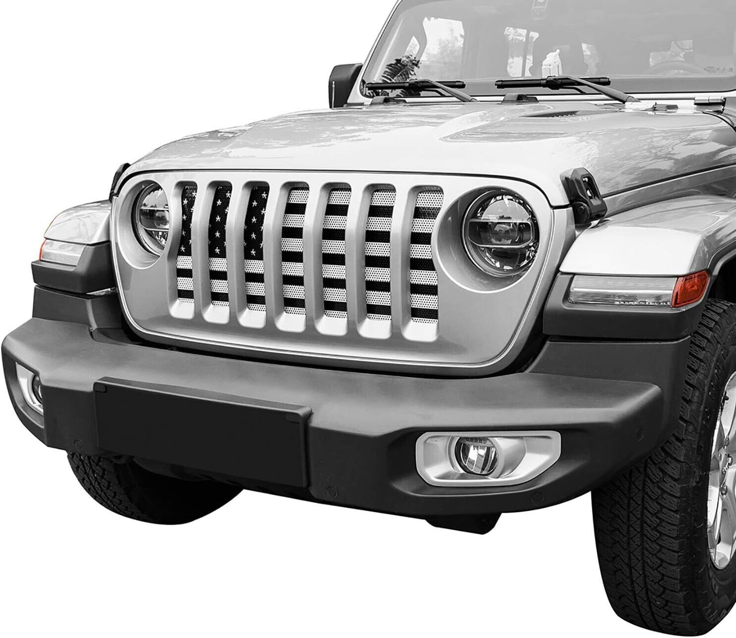 HookeFLAG Front Mesh Aluminum Grille Insert for 2018-24 Jeep Wrangler JL & JU