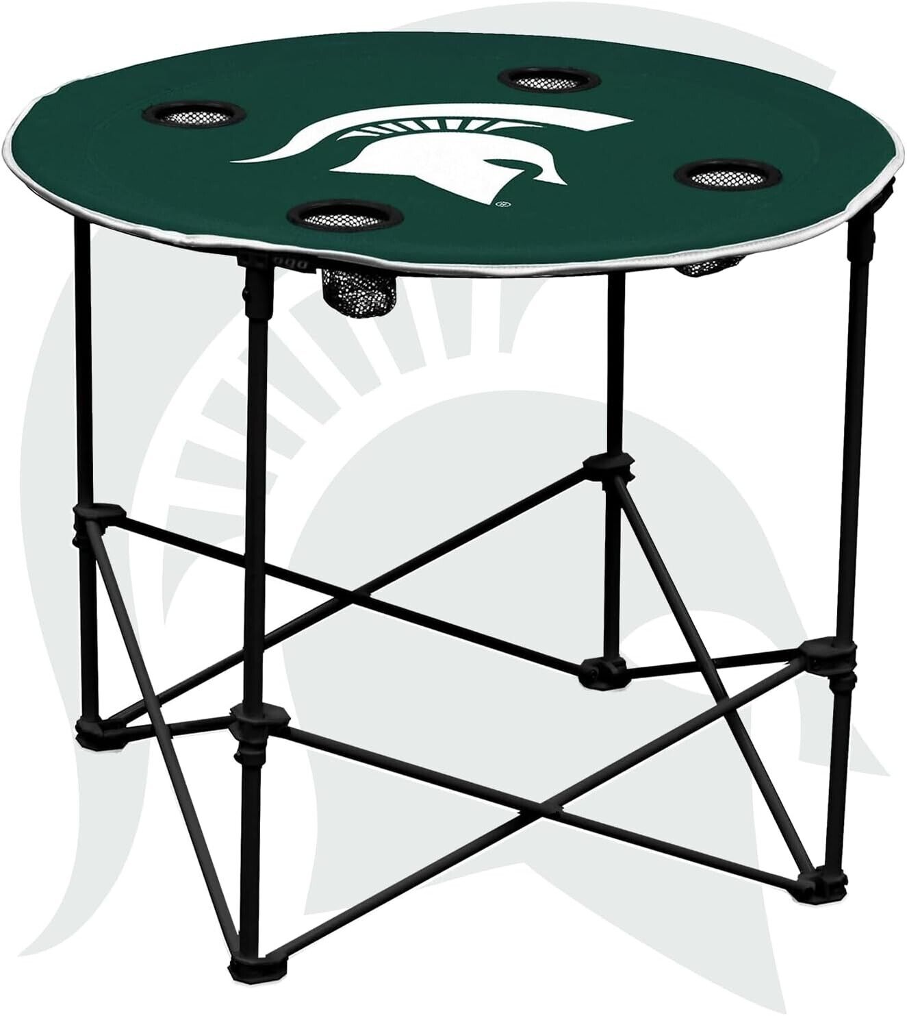 Michigan State University Round foldable Tailgate Table fast assembly lightweigh