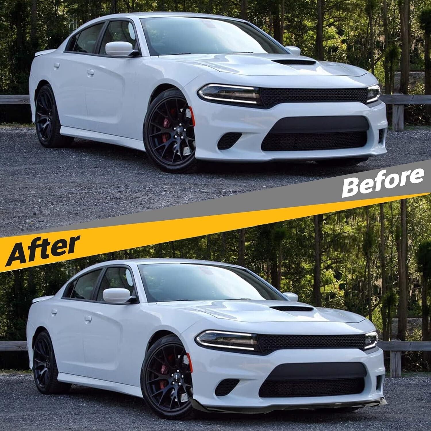 Front Bumper Lip Spoiler Splitter Chin Protector 15-23 Dodge Charger, SRT V2