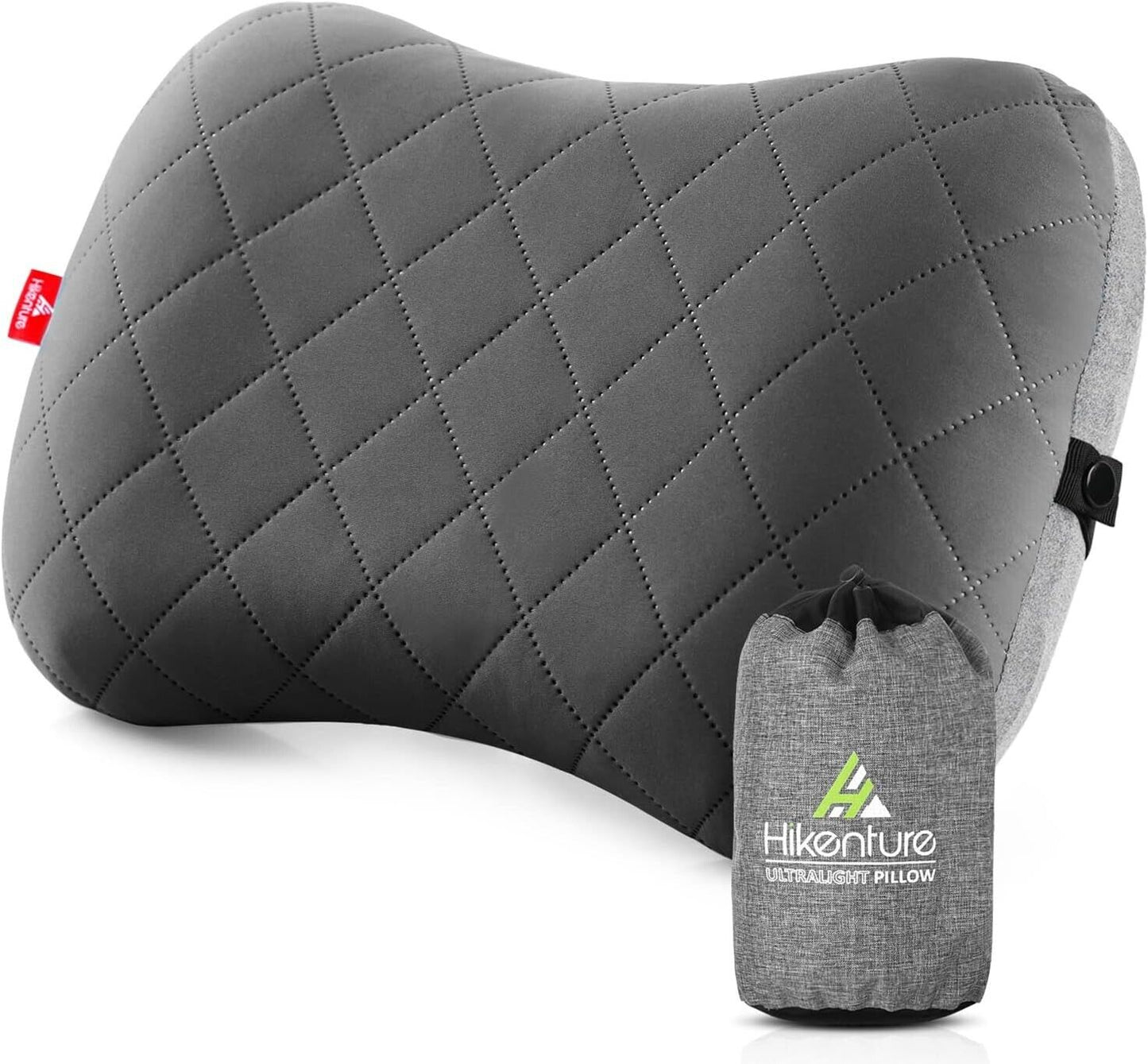 Hikenture Camping Pillow w/removable cover, ultralight inflatable pillow w/lumba