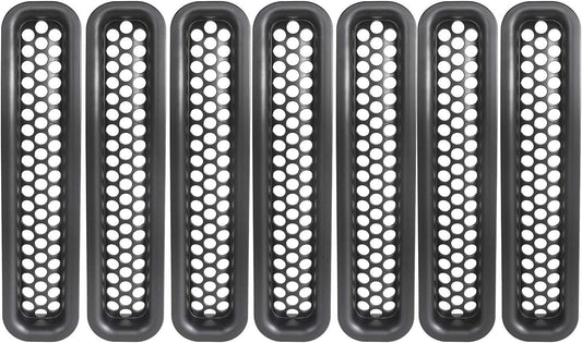 Honeycomb Mesh Front Grill Inserts for 1997-2006 Jeep Wrangler TJ Unlimited 7PCS